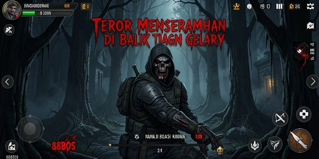Screenshot menampilkan gameplay mencekam di dalam 88BOS.