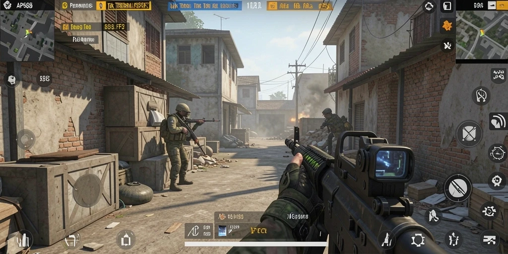 Screenshot menunjukkan aksi mendebarkan dalam gameplay AP686.