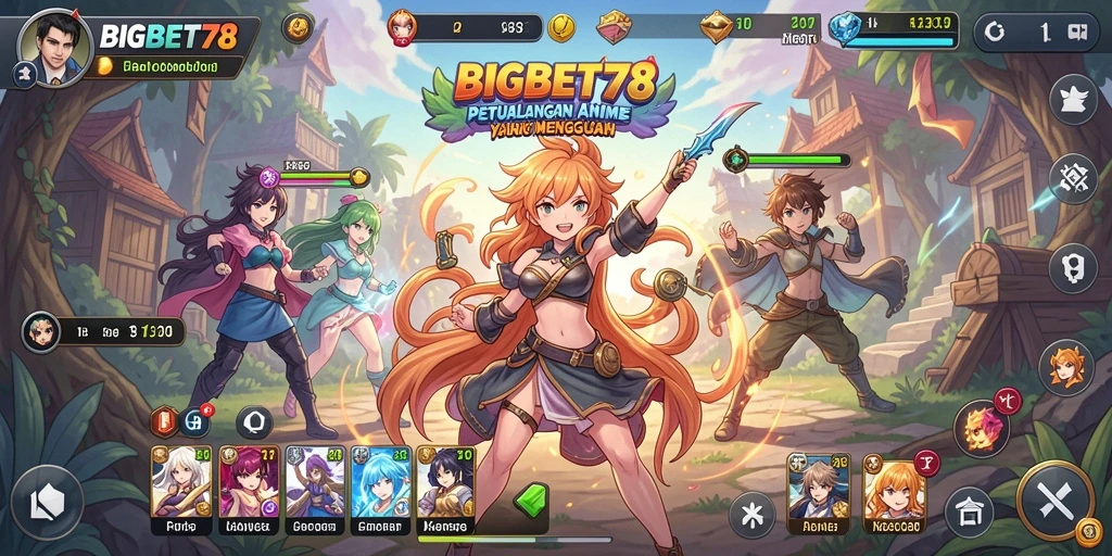 Screenshot yang menunjukkan aksi seru dan karakter Anime dalam BIGBET78.
