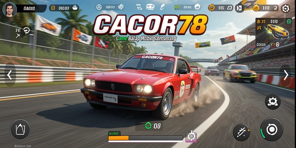 Screenshot gameplay CACOR78 menampilkan aksi balap yang cepat dan grafis yang menakjubkan.