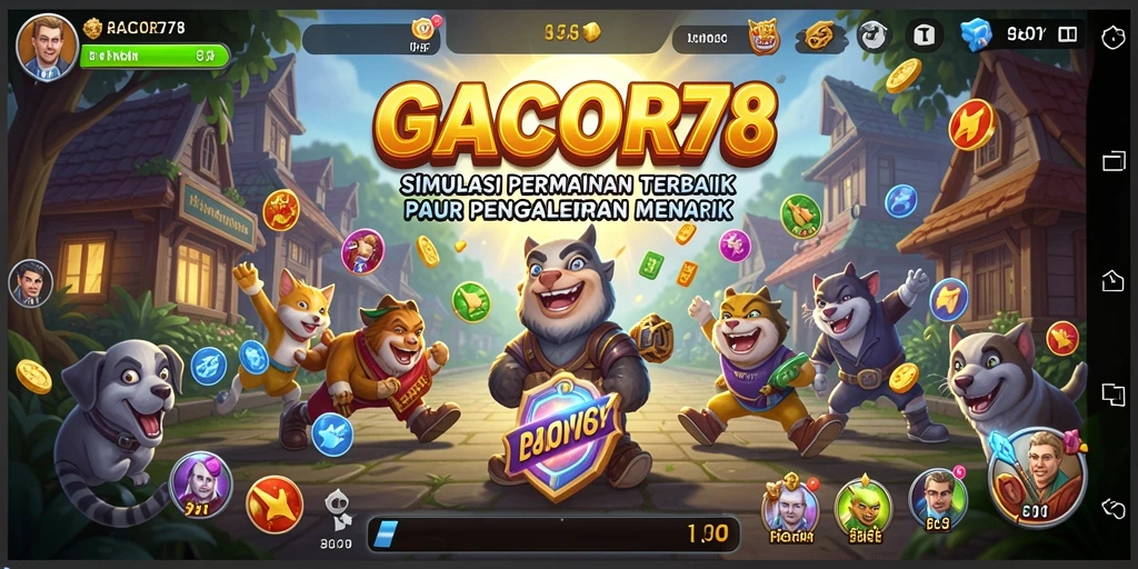 Tangkapan layar gameplay GACOR78 menunjukkan aksi simulasi mendebarkan.