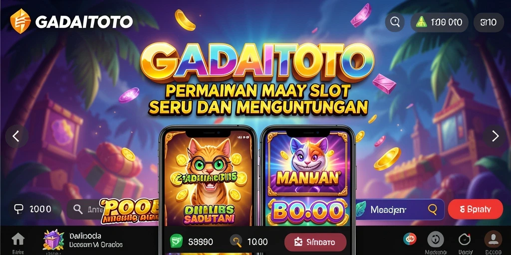 Screenshot GADAITOTO menampilkan gameplay slot yang menarik dan berwarna.