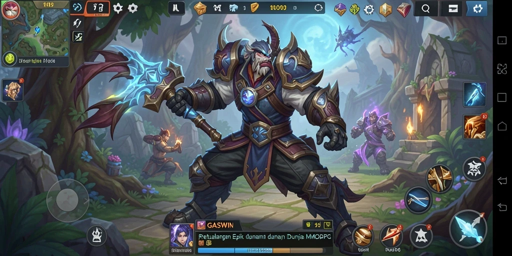 Screenshot gameplay GASWIN menunjukkan aksi seru di dunia MMORPG.