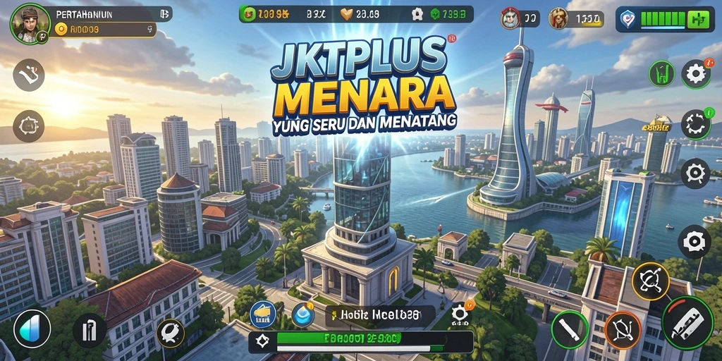 Tampilan gameplay seru dan strategis dari JKTPLUS Tower Defense.