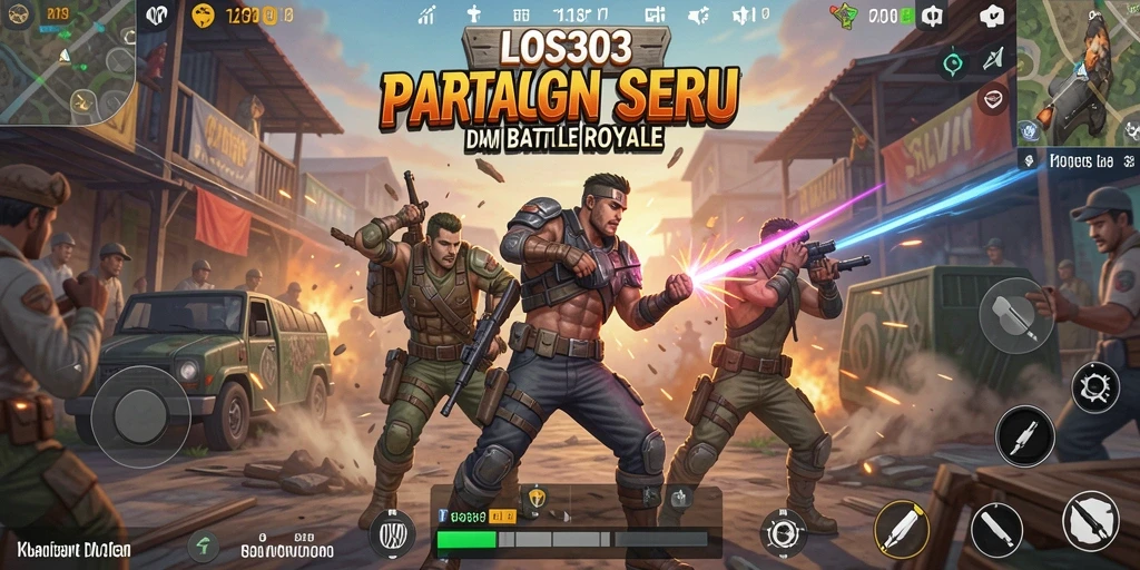 Tangkapan layar gameplay <strong>LOS303</strong> menampilkan aksi seru pertarungan Battle Royale.