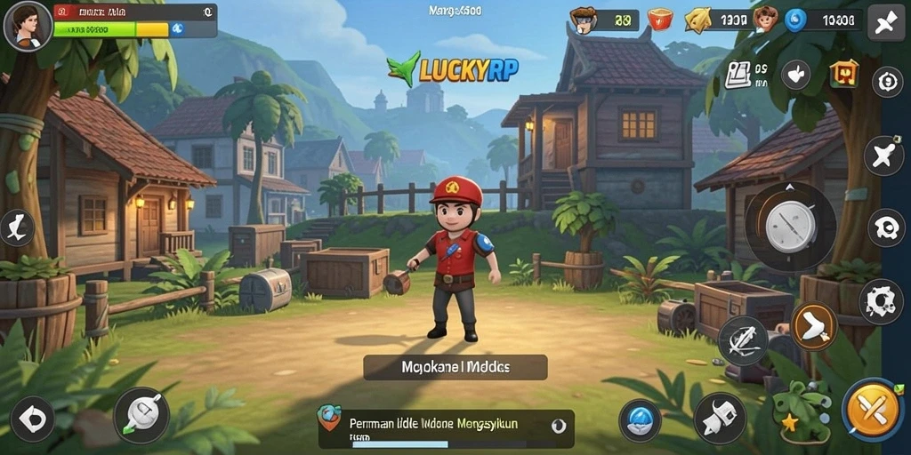 Tampilan screenshot LUCKYRP menampilkan aksi gameplay Idle yang menarik.