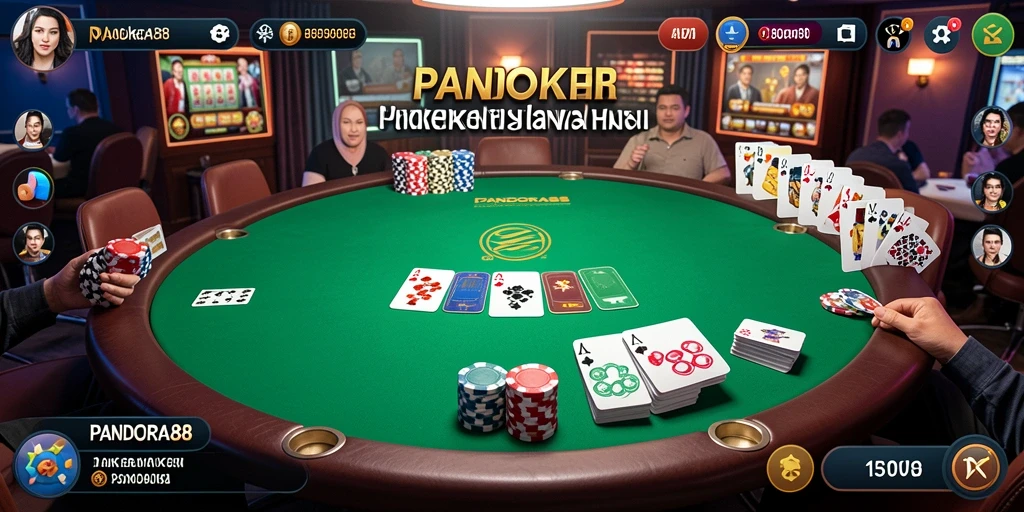Screenshot PANDORA88 menunjukkan gameplay poker yang mendebarkan.