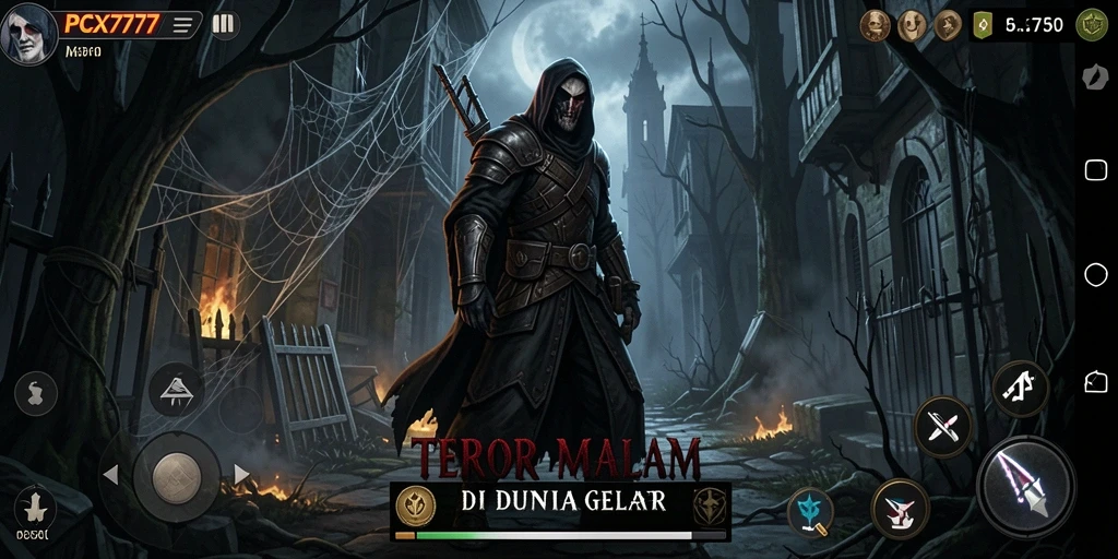 Gameplay PCX777 yang menyeramkan di tengah kegelapan.