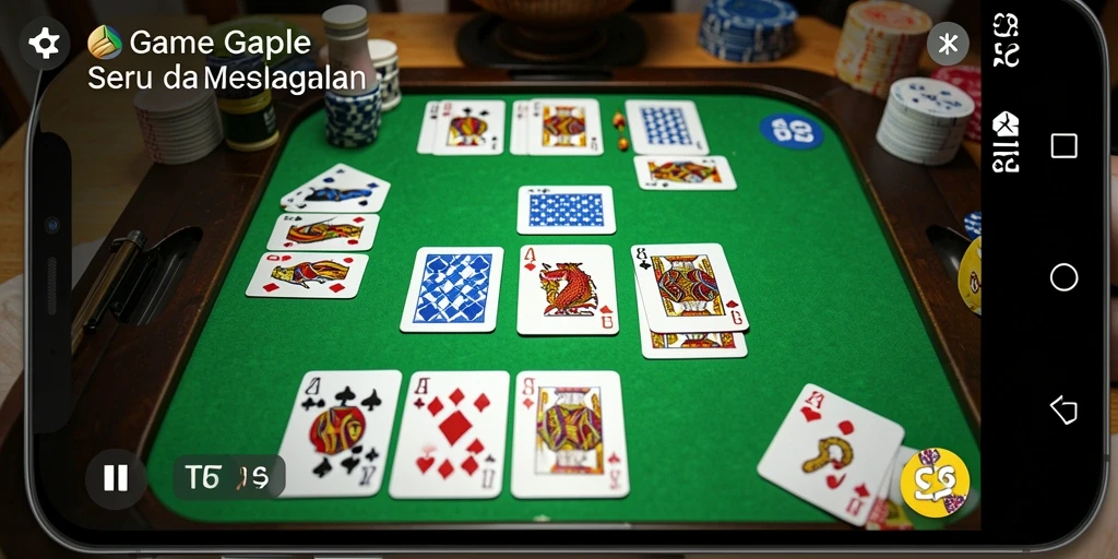Screenshot utama T6 menampilkan gameplay Gaple yang seru dan interaktif.
