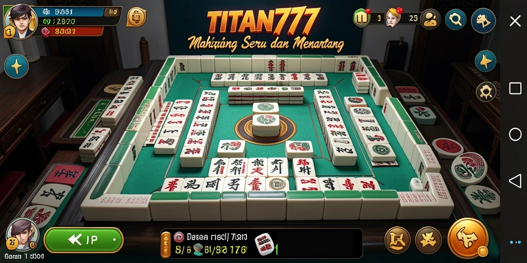 Tampilan gameplay TITAN777 yang menawan dengan elemen Mahjong yang memikat.