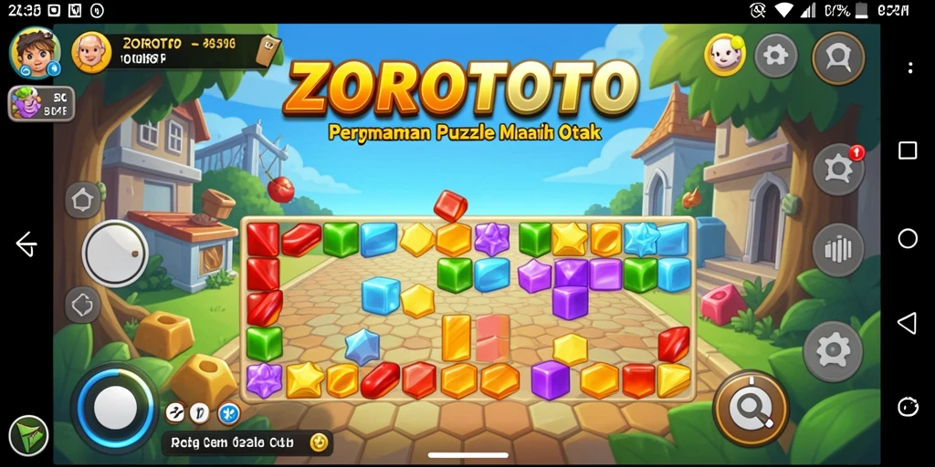 Screenshot gameplay ZOROTOTO menampilkan tantangan Puzzle yang menarik.